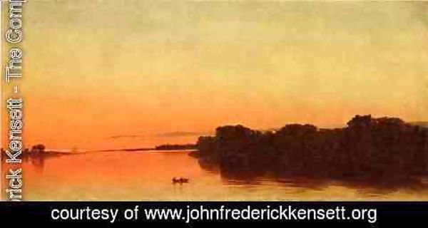 John Frederick Kensett - Twilight on the Sound, Darien, Connecticut