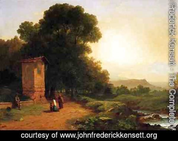 John Frederick Kensett - The Shrine - A Scene in Italy