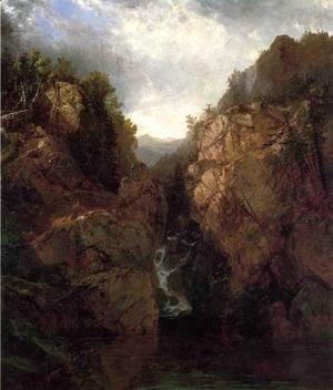 John Frederick Kensett - A Woodland Waterfall