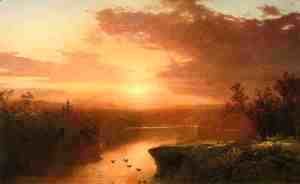 John Frederick Kensett - Sunset over Lake George