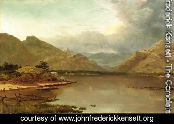 John Frederick Kensett - Lake with Boaters