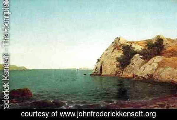 John Frederick Kensett - Beacon Rock at Newport Harbor  1857